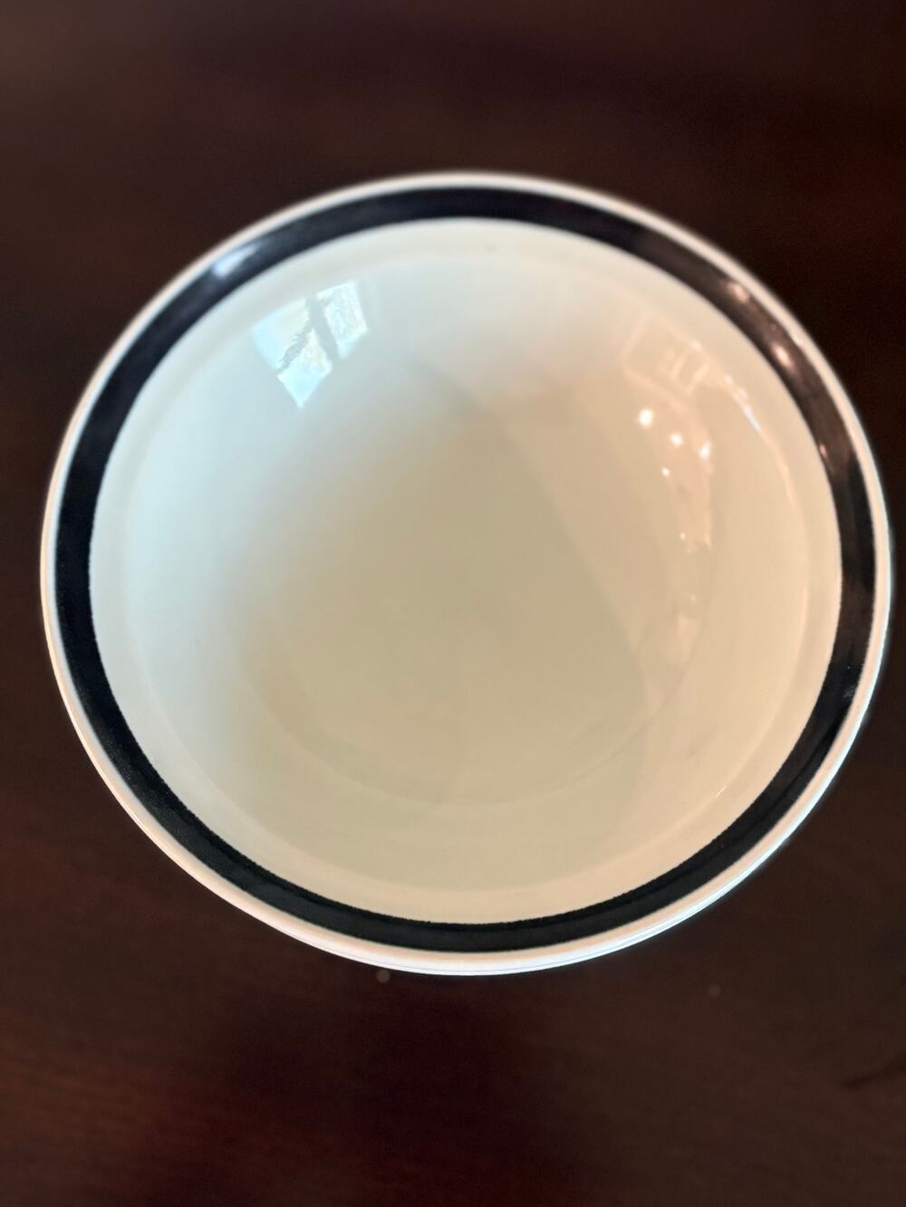 Vtg Designer’s Collection Oyster White Stoneware Bowls Set of 3 Japan Black Rim